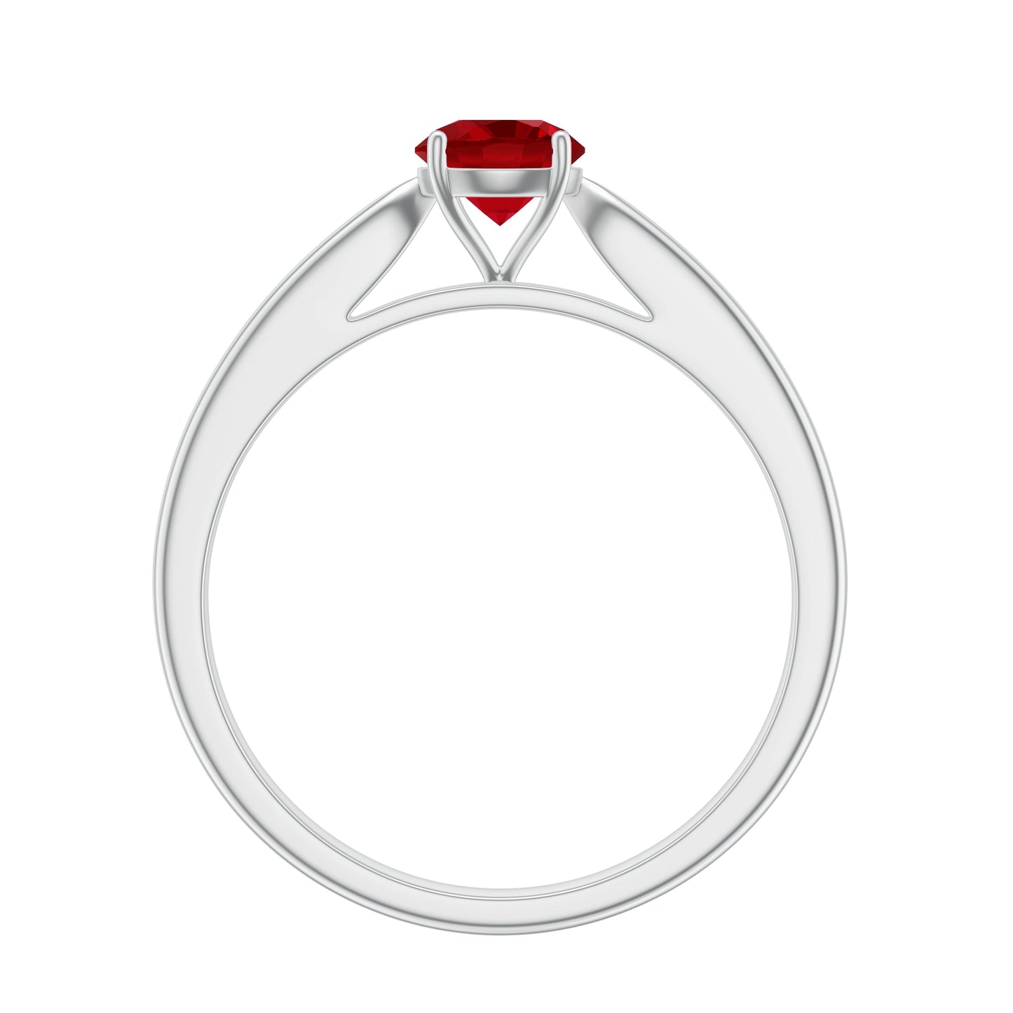 Solitaire Lab Made Ruby Promise Ring with Certificate