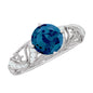 London Blue Topaz and Diamond Vintage Inspired Engagement Ring