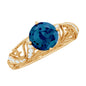 London Blue Topaz and Diamond Vintage Inspired Engagement Ring