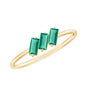 Certified Baguette Lab Grown Emerald 3 Stone Promise Ring