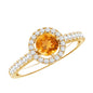 Minimalist Citrine Diamond Engagement Ring with Halo