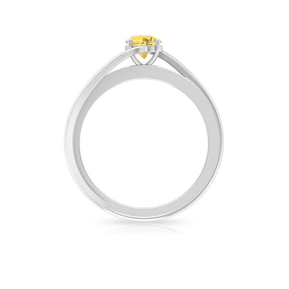 Natural Citrine Engagement Ring with Diamond Bypass Shank