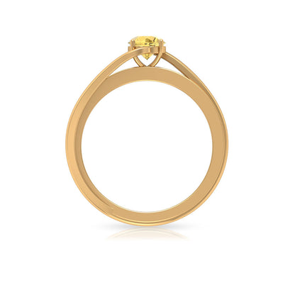 Natural Citrine Engagement Ring with Diamond Bypass Shank