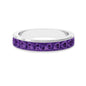 Natural Princess Cut Amethyst Half Eternity Ring for Women