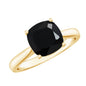 2 Carat Cushion Cut Black Onyx Solitaire Engagement Ring