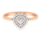 Certified Real 0.27 Carat Diamond Heart Engagement Ring with Double Halo