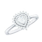 Certified Real 0.27 Carat Diamond Heart Engagement Ring with Double Halo