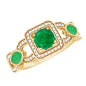 Vintage Style Emerald and Diamond Engagement Ring for Women