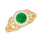 AAA Quality Emerald and Diamond Vintage Inspired Engagement Ring