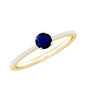 Real 0.9 Carat Blue Sapphire Promise Ring with Diamonds