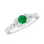 Natural Emerald Vintage Inspired Engagement Ring with Diamond