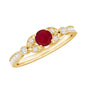 Vintage Style 0.6 Carat Ruby Diamond Engagement Ring for Women