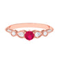 Genuine Ruby Vintage Inspired Engagement Ring with Diamond