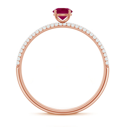 Natural Ruby Diamond Engagement Ring for Women