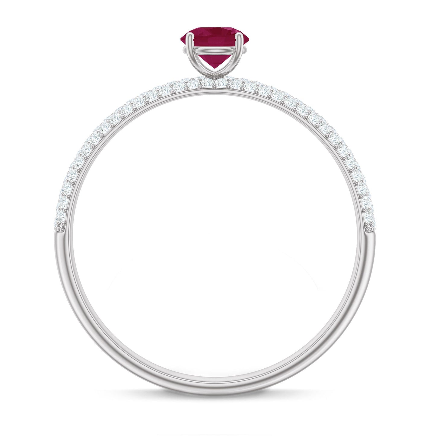 Natural Ruby Diamond Engagement Ring for Women