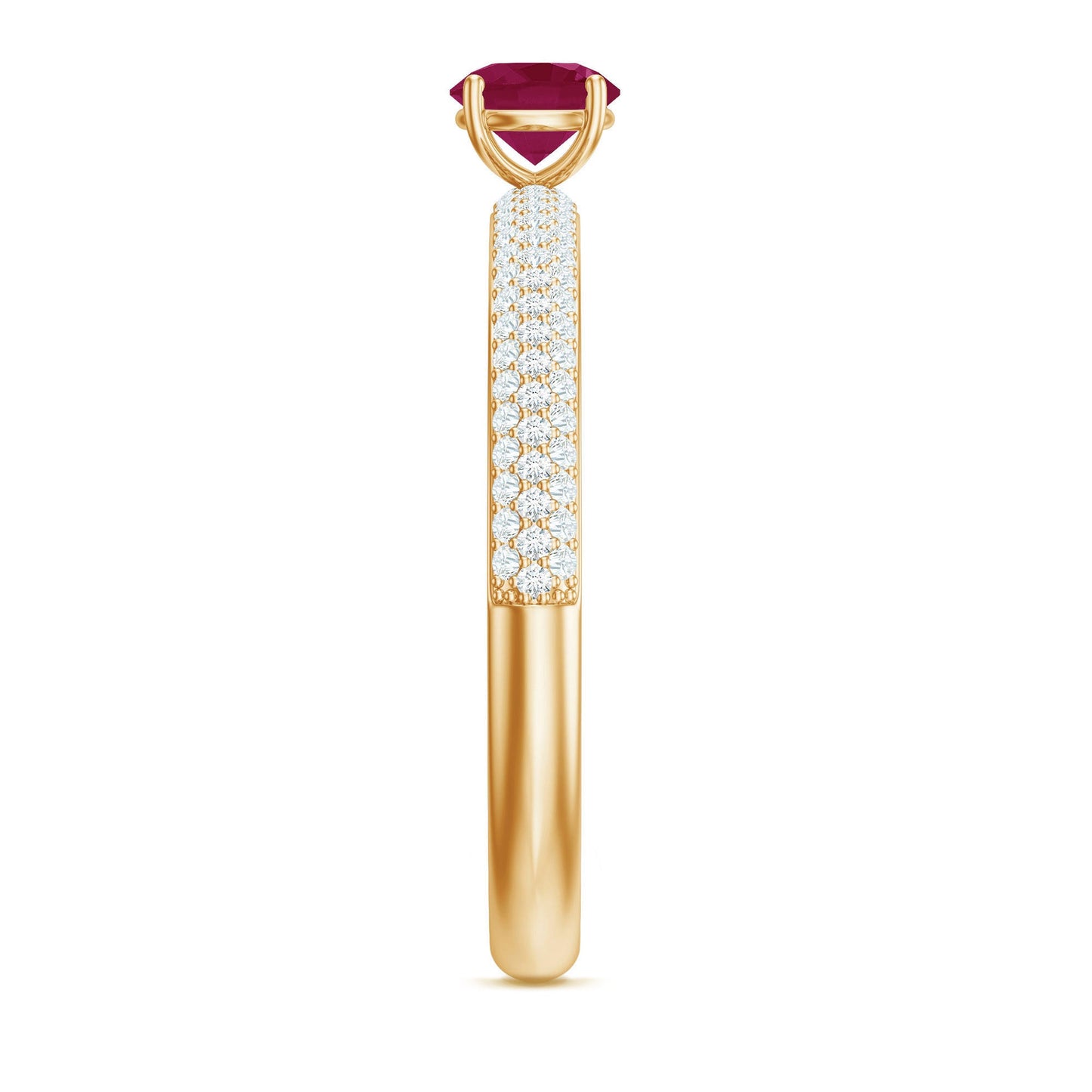 Natural Ruby Diamond Engagement Ring for Women