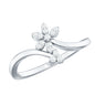 Diamond Floral Ring with Curved Shank
