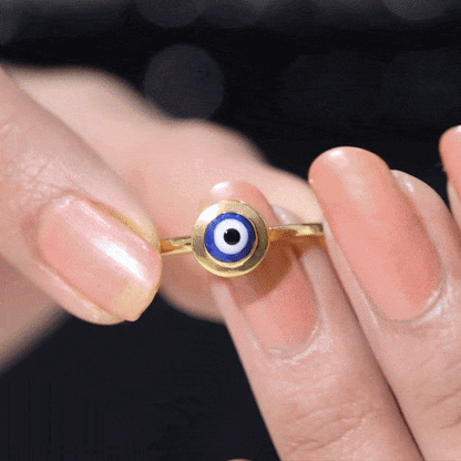 Enamel Evil Eye Promise Ring for Women