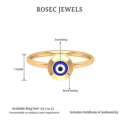 Enamel Evil Eye Promise Ring for Women