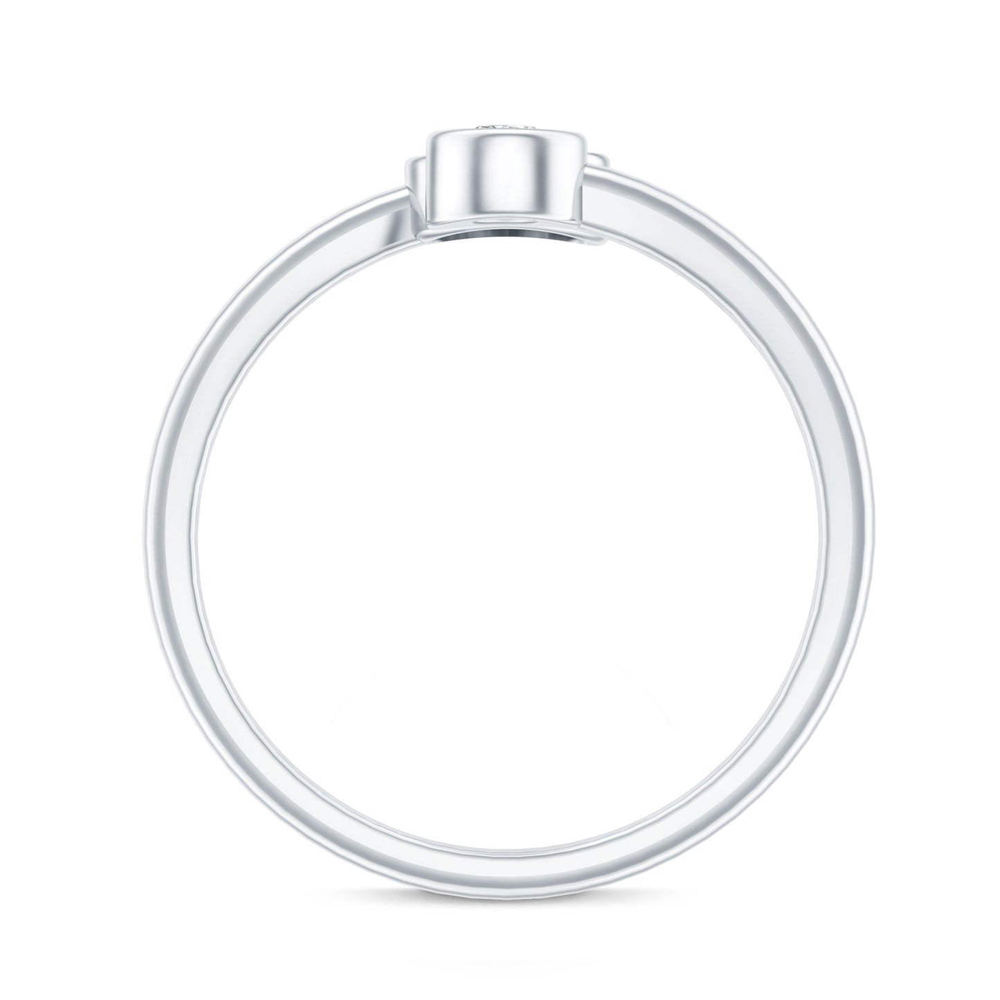 Bezel Set Moissanite and Enameled Evil Eye Ring