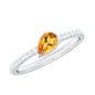 Natural Pear Shape Citrine Engagement Ring with Diamond