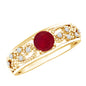 Natural 0.6 Carat Ruby Vintage Looking Engagement Ring with Diamond