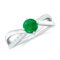 Real Emerald Infinity Promise Ring with Diamond