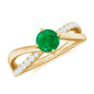 Real Emerald Infinity Promise Ring with Diamond