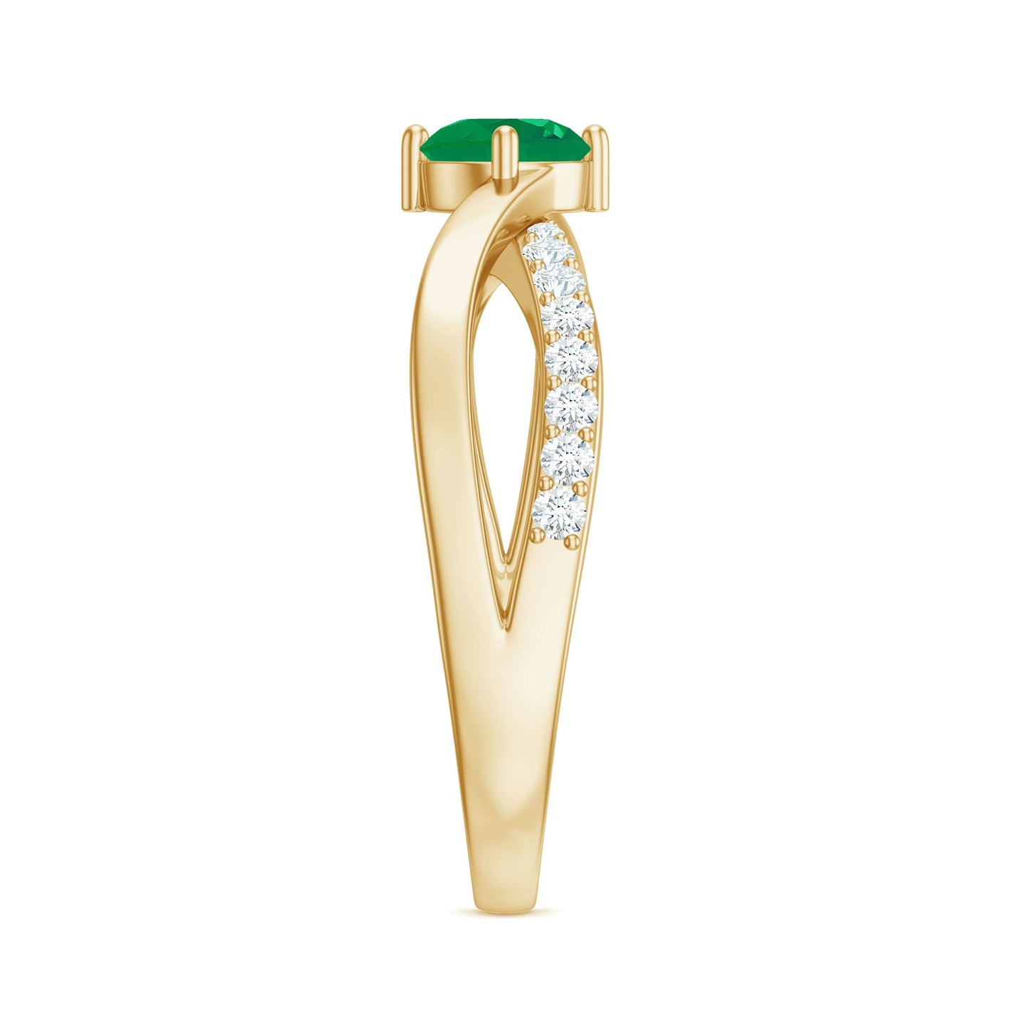 Real Emerald Infinity Promise Ring with Diamond