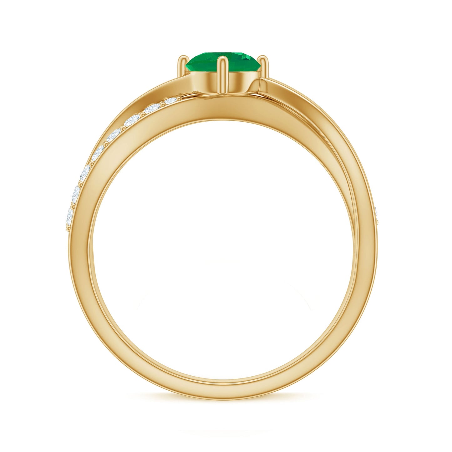Real Emerald Infinity Promise Ring with Diamond