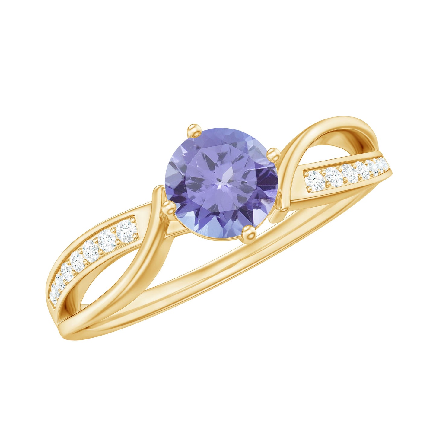 Certified Real Tanzanite Diamond Promise Ring for Proposal