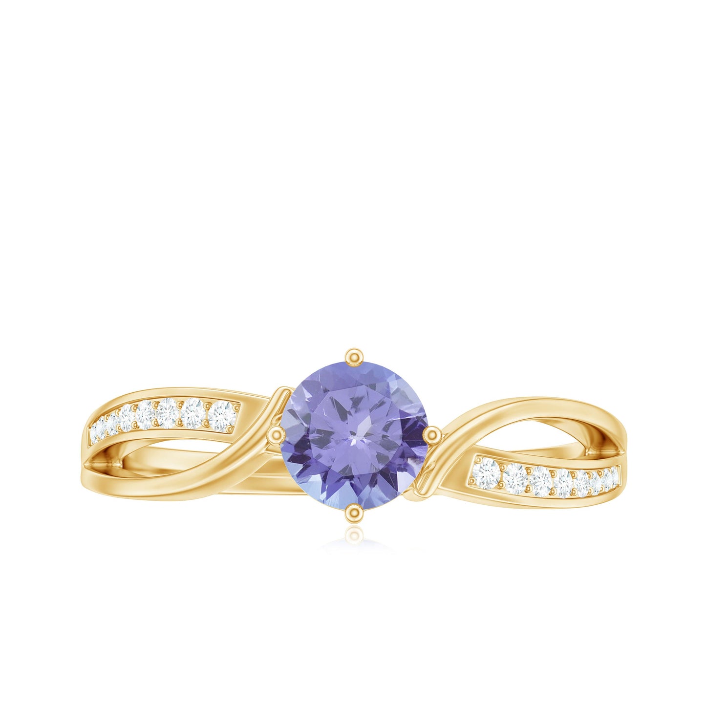Certified Real Tanzanite Diamond Promise Ring for Proposal