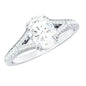 Certified Moissanite Oblong Engagement Ring with Split Shank