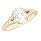 Certified Moissanite Oblong Engagement Ring with Split Shank