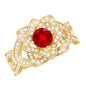 0.6 Carat Lab Created Ruby Vintage Flower Engagement Ring