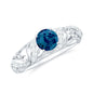 Vintage London Blue Topaz and Diamond Engagement Ring