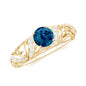 Vintage London Blue Topaz and Diamond Engagement Ring
