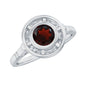 Vintage Looking Garnet Engagement Ring in Bezel Setting
