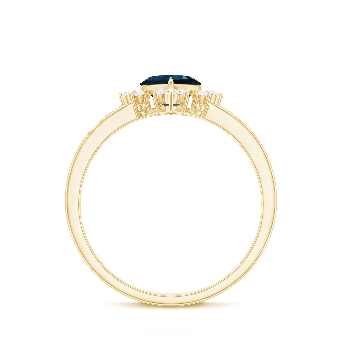 2 Carat Heart London Blue Topaz Engagement Ring with Diamond