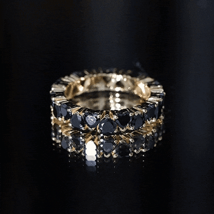 Certified Lab Grown Black Diamond Heart Eternity Ring for Women