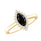 Certified 0.8 Carat Lab Grown Black Diamond Marquise Engagement Ring with Halo