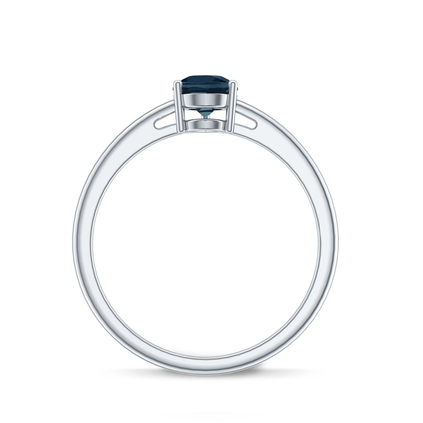 0.7 Carat Pear Shaped London Blue Topaz Solitaire Ring