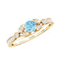 Natural Aquamarine Diamond Engagement Ring With Certificate