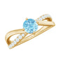 Genuine Aquamarine Engagement Ring with Diamond Infinity Shank