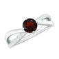 Natural Garnet Engagement Ring with Diamond Infinity Shank