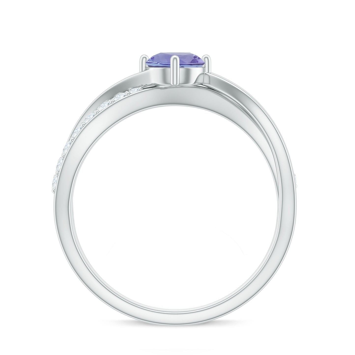 Certified Tanzanite Infinity Proposal Ring with Diamond