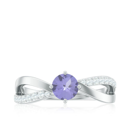 Certified Tanzanite Infinity Proposal Ring with Diamond