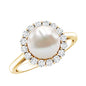 Real 7.4 Carat Freshwater Pearl Engagement Ring with Diamond Halo