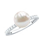 7.4 Carat Freshwater Pearl Solitaire Engagement Ring with Diamond