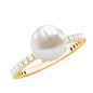 7.4 Carat Freshwater Pearl Solitaire Engagement Ring with Diamond